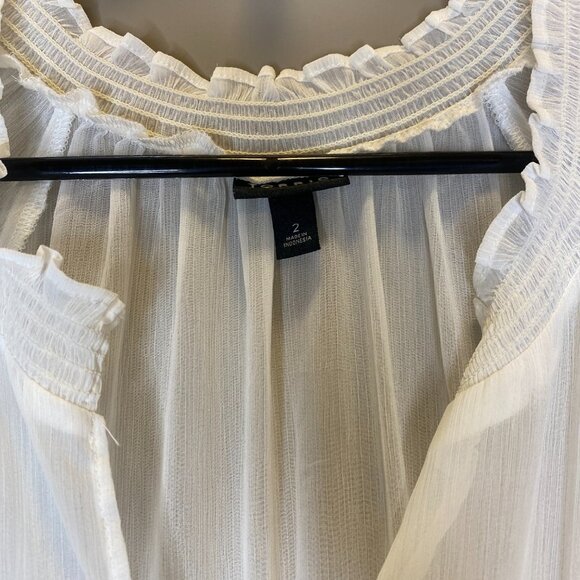 Torrid Crinkle Chiffon Drawstring Blouse - Size 2 - Picture 6 of 7